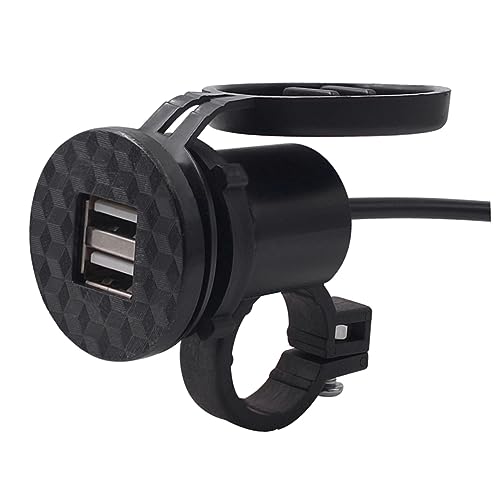 MAGICLULU 12V USB Ladegerät mit Dual USB Fest Installierbar Am Rückspiegel oder Lenker für Smartphones und GPS für ATV von MAGICLULU
