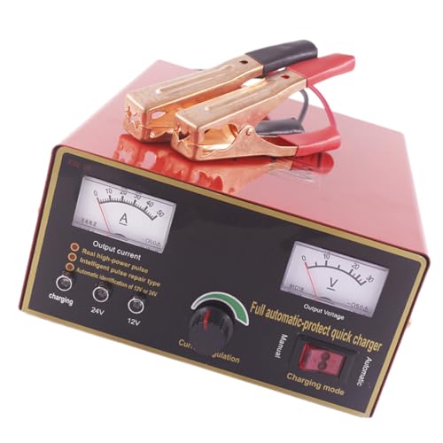 MAGICLULU 12V Vollautomatisches Autobatterieladegerät mit Ladestufen für Säure Batterien Gel Batterien und Mehr Intelligentes Schnellladegerät mit Eu Stecker von MAGICLULU