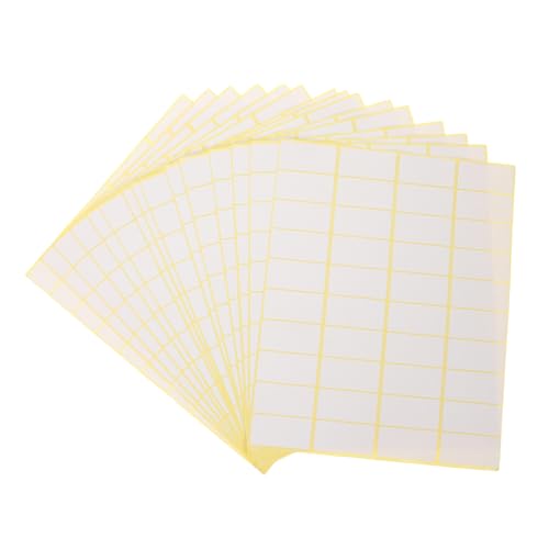 MAGICLULU 15 Blatt Preisschild Aufkleber Klein Leere Aufkleber Etiketten Aufkleber Klebrig Klebeband Selbstklebend Farbig Schmucklos Name Adressetiketten Vinyl Weiß Selbstklebendes Papier von MAGICLULU
