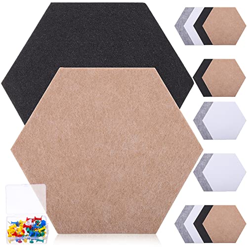 MAGICLULU 16 Stück Sechseckige Filz-Memoboards Pinnwand Sechseck Filzplatte Fliesen mit 50 Mehrfarbigen Pins Sechseckige Korkplatte Selbstklebende Korkwand für das Büro Home Foto Memo von MAGICLULU