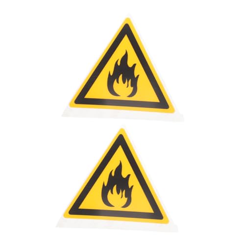 MAGICLULU 2 Stück Feuerfestes Zeichen Vinyl Hinweisschilder Zum Brandschutz Warnsignale Brandwarnschilder Flüssig Flammenwarnschild Halten Haustiermaterial Orange von MAGICLULU