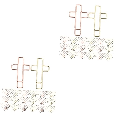MAGICLULU 2 Sätze Metallkreuz-dokumentenklammern Mehrzweck-büroklammern Dekorativ Geformte Für Lesezeichen Und Umschläge 100 Stück * 2 von MAGICLULU