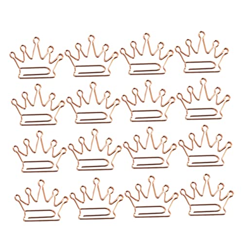 MAGICLULU Clips 24 Stück Lesezeichen mit Kronenmotiv in Roségold Büroklammern für Büro Kontoutensilien Schulbedarf von MAGICLULU