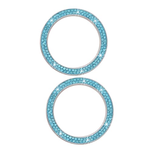 MAGICLULU 2Stücke Motorstart Zündknopf Dekorationsring mit Strass für Autozubehör und Stilvoller Zier Ring Passend für Verschiedene Fahrzeugmodelle Einfach Anzubringen von MAGICLULU