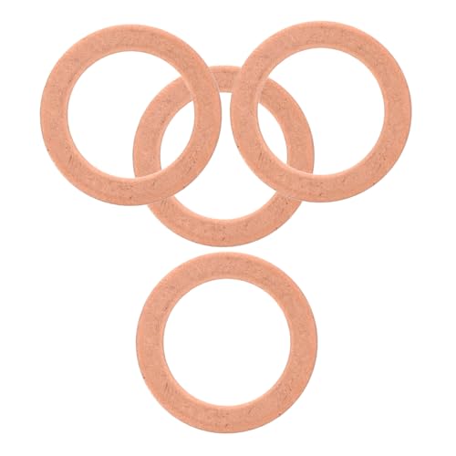 MAGICLULU 4 Stück Auto Flache Zerkleinerte Kupferdichtungsscheibe Hellbraun von MAGICLULU