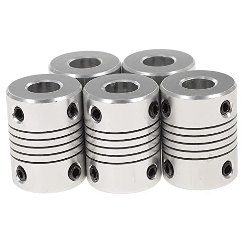 MAGICLULU 5 Stück Kupplung Motorkoppler Wellenkoppler Strahlkoppler Kopplung Zubehör für 3D-Drucker Motoranschlussgelenk Flexibler Koppler für 3D-Drucker Aluminiumlegierung Silber von MAGICLULU