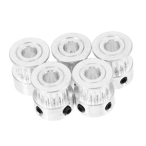 MAGICLULU 5 Stück Zahnriemenscheibe Aus Aluminium Für 3d-drucker Fahren 3d-drucker Gt2 Riemenscheiben-kit Rolle Drucken Maschine Riemenscheibensatz Aluminiumlegierung Silver von MAGICLULU
