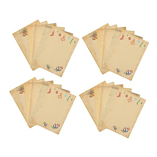 MAGICLULU 60st Weihnachtsbriefpapier Weihnachten Weihnachtliches Antikes Farbiges Papier Schreibpapier u Weihnachts-vintage-papier Kraft-briefpapier Weihnachtsnotizpapier Leer Umweltpapier von MAGICLULU