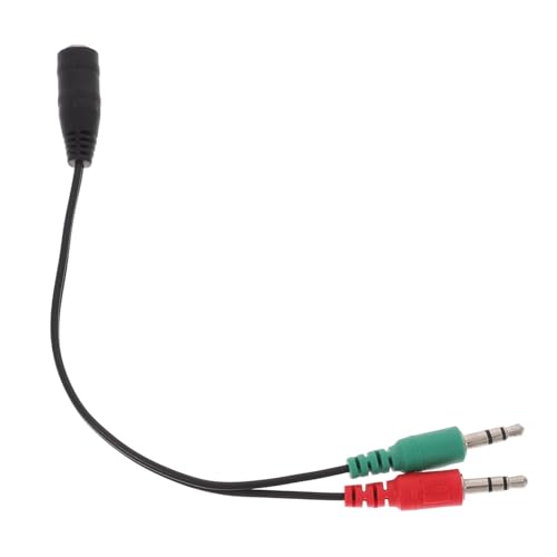 MAGICLULU Audiokabel Adapter Mikrofonbuchsen Adapter Audiokabel Stecker Auf Buchse Kopfhörer Splitter Mikrofonkabel Mic Kabel Headset Splitter Audio Splitterkabel Kunststoff Schwarz von MAGICLULU