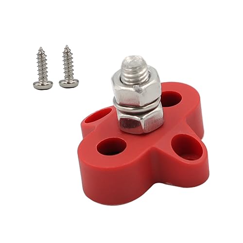 MAGICLULU Batterieklemme 48-v-verteilerblock Verteilerklemme Klemmenblock Für Marine Kfz-klemmleisten Kfz-klemmenblock Sammelschiene Des Verteileranschlusses Rot Rostfreier Stahl von MAGICLULU