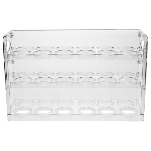 MAGICLULU Eierhalter Für Kühlschrank 3-Lagiger Eier-Aufbewahrungsbehälter Eierfrische-Aufbewahrungsbox Klarer Acryl-Eier-Organizer Für Kühlschrank-Seitentür-Arbeitsplatte von MAGICLULU
