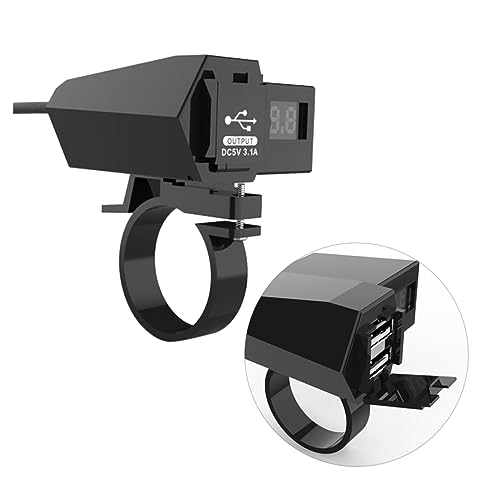 MAGICLULU Hochwertiges Wasserdichtes USB Ladegerät für Motorräder mit Dual USB Anschlüssen und Digitalanzeige für Telefon Tablet und Digitalkamera Schwarz MAGICLULU Hochwertiges Wasserdichtes USB Ladegerät für Motorräder mit Dual USB Anschlüssen und Digitalanzeige für Telefon Tablet und Digitalkamera Schwarz von MAGICLULU