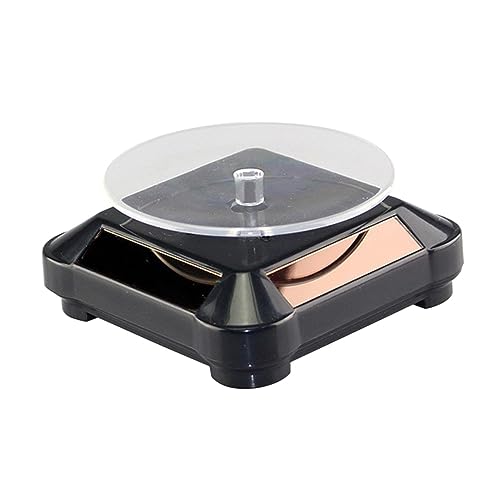 MAGICLULU Karussell Plattenspieler für Solardisplays Solar- drehbarer solarständer drehen Tablett einstellbar Anzeige Schmuckständer Staffeleien zum Ausstellen Ausstellungsstand Schwarz von MAGICLULU