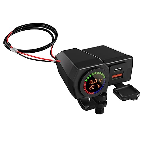 MAGICLULU Motorrad ladegerät USB-C-Ladegerät Charger Handy-Ladegeräte Auto Ladeanschluss Motorrad USB Ladestopfenmotorrad elektronisch Schwarz von MAGICLULU