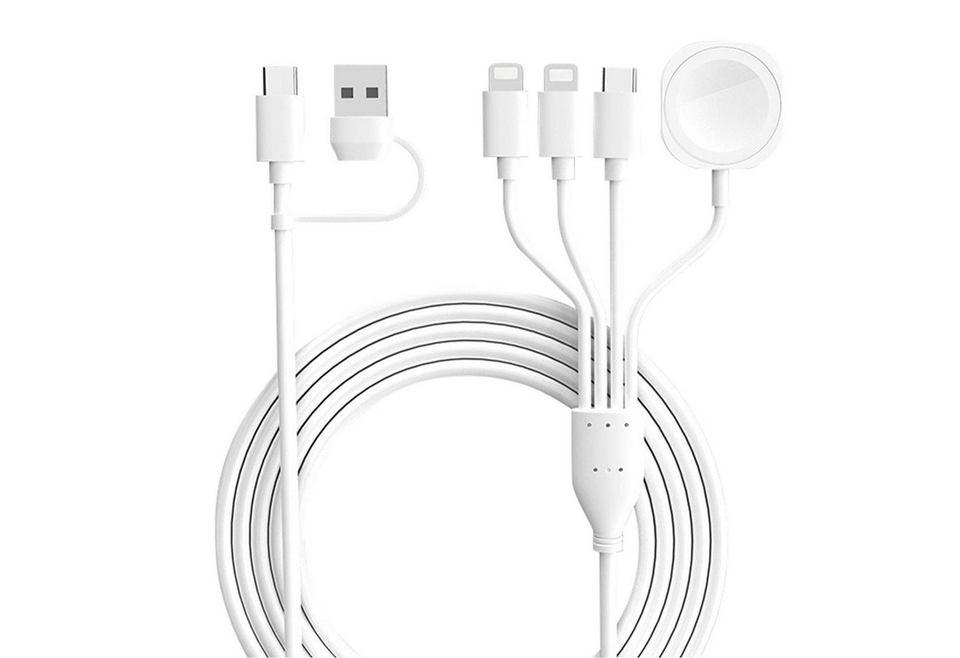 MAGICSHE 4-in-2 Ladekabel für Apple für iWatch USB-C Multi Ladekabel USB-Kabel, Lightning, USB-C (180 cm) von MAGICSHE