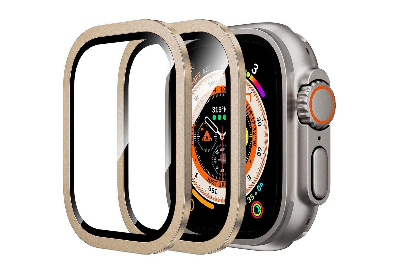 MAGICSHE Schutzfolie 2PCS Displayschutzfolie für Apple Watch Ultra 2 (49 mm), Display Schutzhülle mit integriertem gehärtetem Glas von MAGICSHE