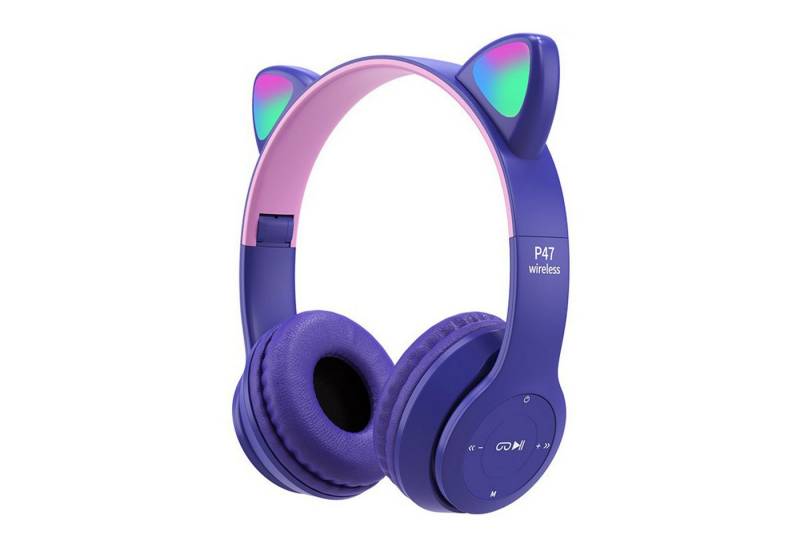 MAGICSHE Wireless Kopfhörer Headset Bluetooth 5.0 mit LED Katzenohren Over-Ear-Kopfhörer von MAGICSHE