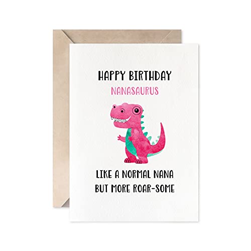 Dinosaurierkarte für Awesome Nana, lustige Geburtstagskarte für Großmutter, Happy Birthday Nanasaurus von MAGJUCHE