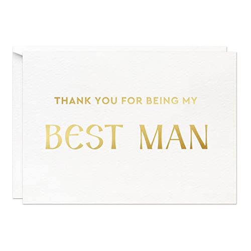 MAGJUCHE Dankeskarte für Trauzeugen, Goldfolie "Thank You For Being My Best Man" Hochzeitskarte von MAGJUCHE