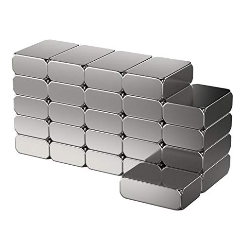 25 Stück Neodym Power-Magnet - Silber - Magnete 6x4x2mm extra stark rechteckig - Haftkraft 0,7 kg - Starke Magnete Super-Magnet - Mini-Magnete für Whiteboard Magnettafel Magnetstreifen Werkstatt von MAGNETE.COM