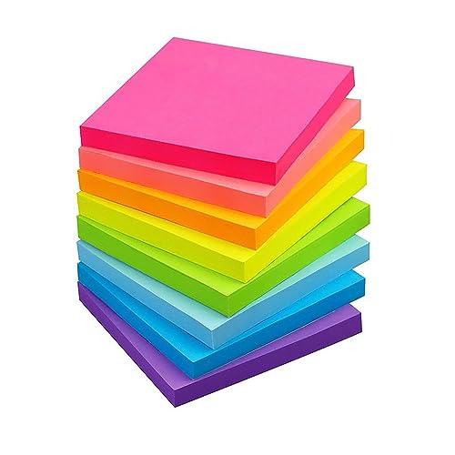 Haftnotizen - Bunte Sticky Notes im 8er-Pack, 76x76mm, 82 Blatt pro Block, Haftzettel für Büro, Schule und mehr von MAGOSIS
