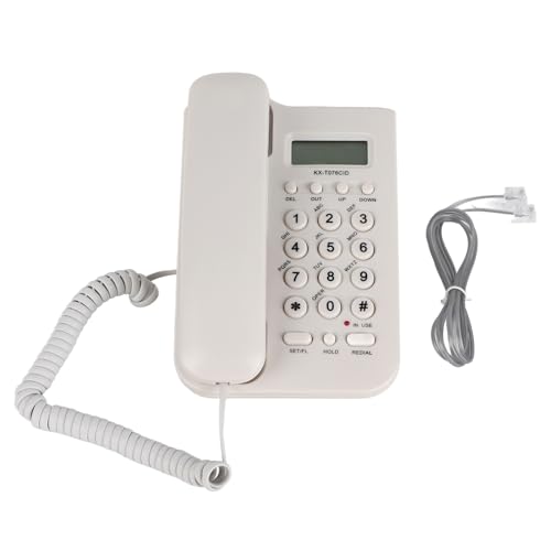 MAGT Telefon, Home Hotel Kabelgebundene Desktop-Wand Telefon Festnetztelefon mit Anrufer-ID-Anzeige für Zuhause/Hotel(Weiß) von MAGT