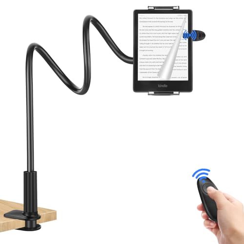 Gooseneck Tablet Holder for Kindle with Remote Page Turner, Lazy Arm Stand for Kindle Paperwhite Colorsoft, Reading in Bed with Remote for Kindle Accessories,Gift for Men Women Readers Bedside (Black) Gooseneck Tablet Holder for Kindle with Remote Page Turner, Lazy Arm Stand for Kindle Paperwhite Colorsoft, Reading in Bed with Remote for Kindle Accessories,Gift for Men Women Readers Bedside (Black) von MAHYKO