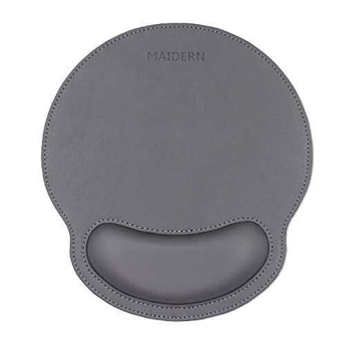 MAIDERN Ergonomisches Leder-Mauspad mit wasserdichter Oberfläche aus Wrist Comfort Memory Foam von MAIDERN