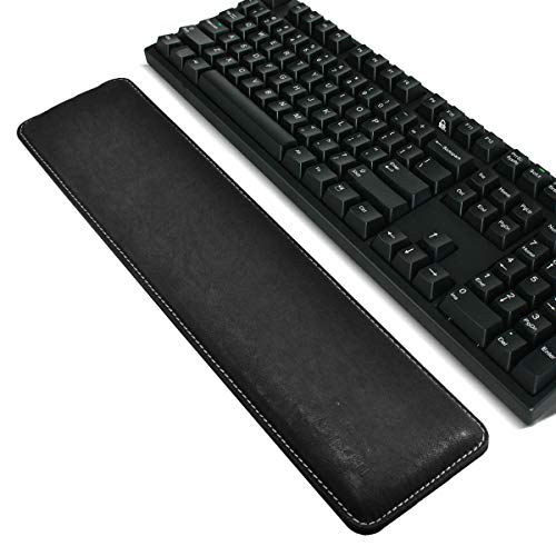 MAIDERN Tastatur Handballenauflage, 41.5x9.5cm Handgelenkauflage aus schwarzem PU-Leder für Laptops/Notebooks/MacBooks/PC/Computer von MAIDERN