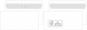 MAILmedia Briefumschläge DIN lang, FSC, haftklebend, weiß 100 g/qm, ohne Fenster, 110 x 220 mm, mit Innendruck - 1 Stück (30003811) von MAILmedia