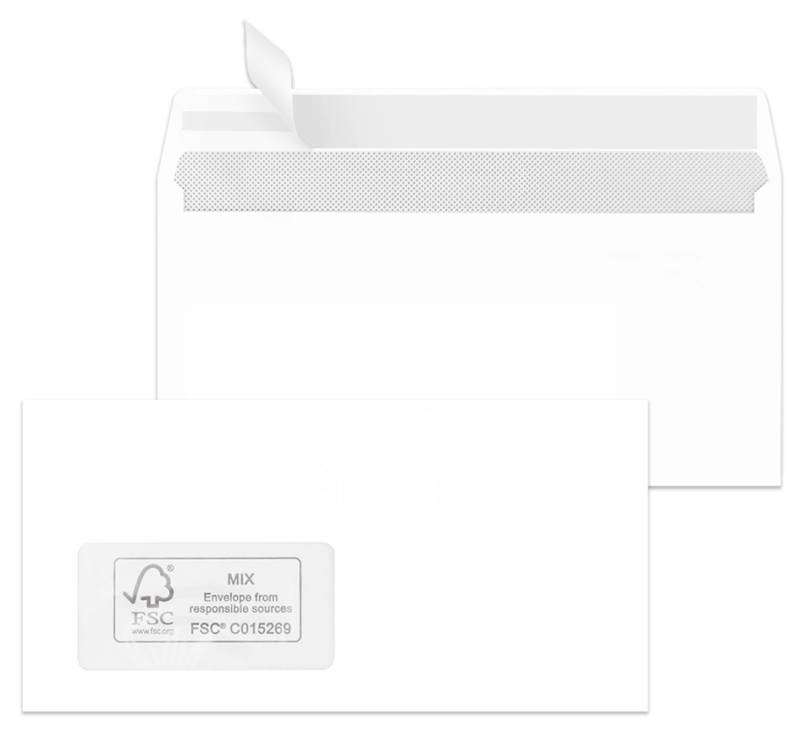 MAILmedia Briefumschläge DIN lang, haftklebend, weiß von MAILmedia
