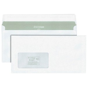 MAILmedia Briefumschläge Envirelope® DIN lang mit Fenster recycling-weiß haftklebend 500 St. von MAILmedia