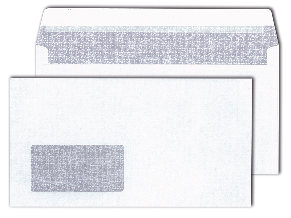MAILmedia Briefumschlag 125 x 235 mm, hochweiß, mit Fenster von MAILmedia