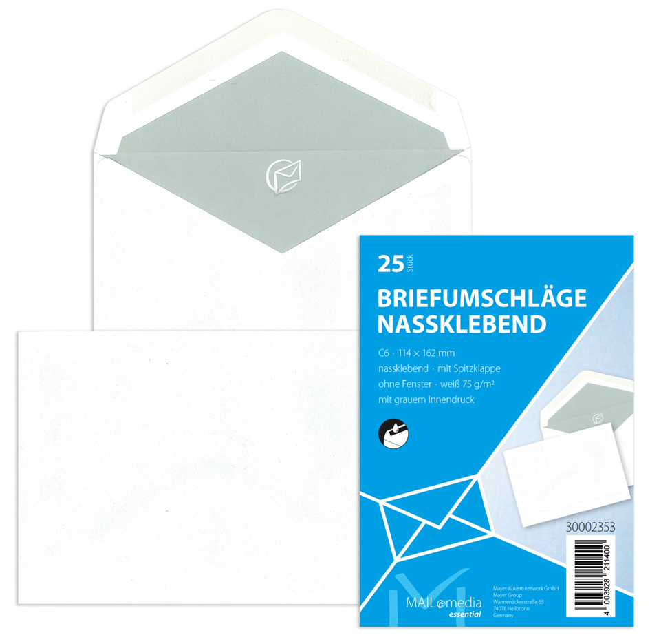 MAILmedia Briefumschlag Offset weiß, C6, ohne Fenster von MAILmedia