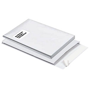 MAILmedia Faltentaschen DIN C4 mit Fenster weiß mit 2,0 cm Falte, 100 St. von MAILmedia