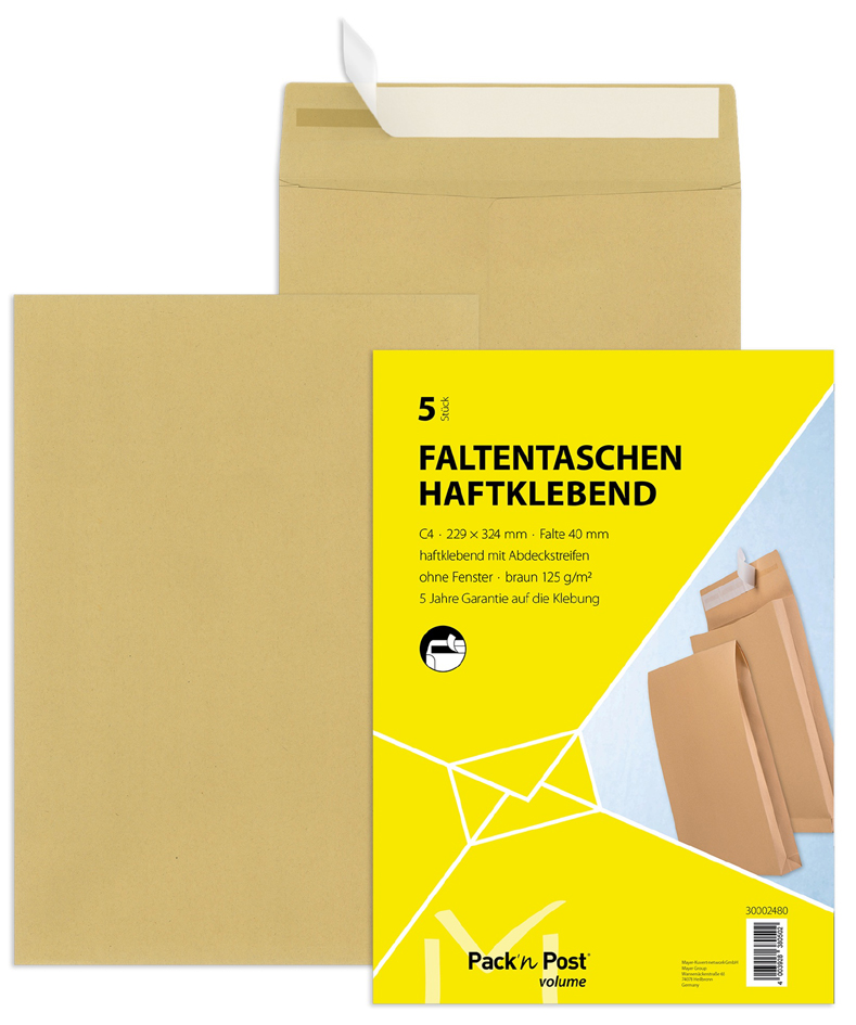 MAILmedia Faltenversandtasche mit Haftklebestreifen, B4 von MAILmedia