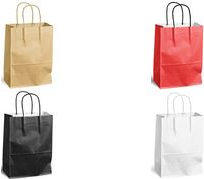 MAILmedia Papier-Tragetasche mit Kordel, 3,5 Liter, rot Maße: (B)180 x (T)80 x (H)240 mm, aus Kraftpapier 90 g/qm, - 1 Stück (30108501) von MAILmedia