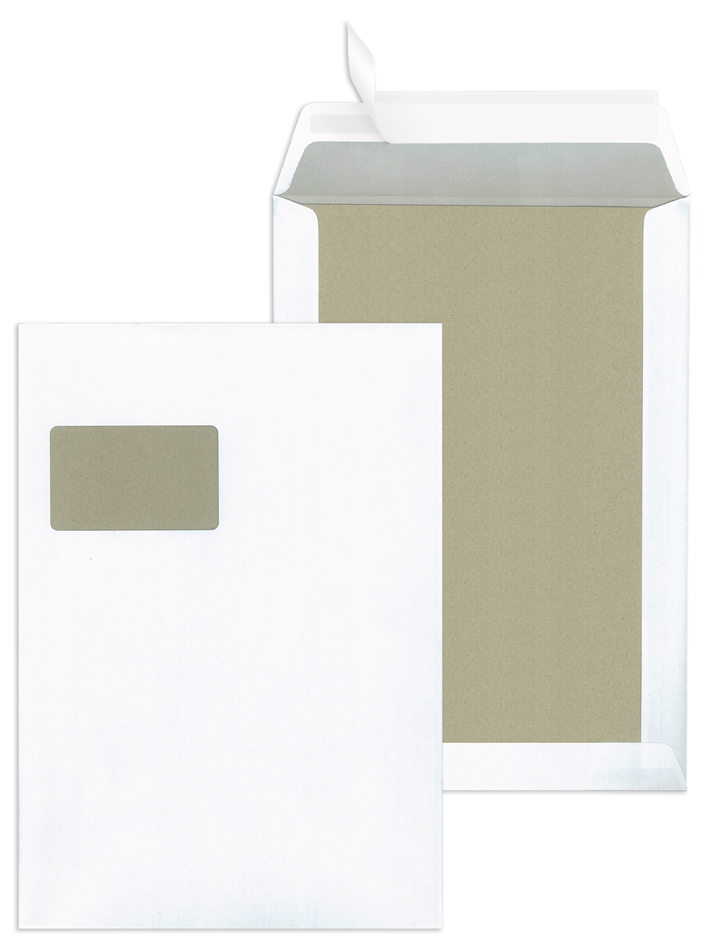 MAILmedia Papprückwandtaschen C4, mit Fenster, weiß MAILmedia Papprückwandtaschen C4, mit Fenster, weiß von MAILmedia