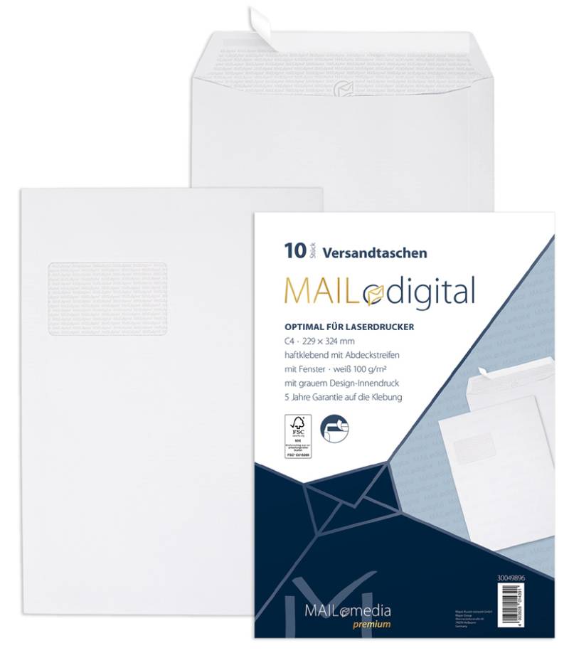 MAILmedia Versandtasche , MAILdigital, , C4, weiß von MAILmedia