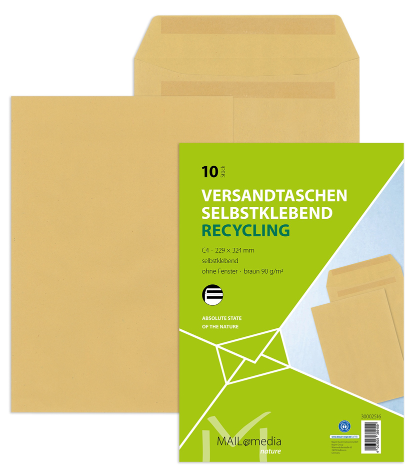 MAILmedia Versandtasche Natron braun, C4, ohne Fenster von MAILmedia