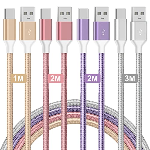 USB C Kabel,1M/2M/2M/3M 4pack Ladekabel 3.1A Schnellladekabel Nylon Lang Typ C Kabel für Samsung Galaxy S22 Ultra S21 S20 S10 S9 S8 Plus Xiaomi,Redmi,Sony Google Pixel von MAIMEITE
