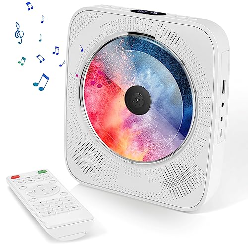 CD Player Bluetooth Tragbarer CD-Player mit an der Wand montierbaren, Heim Audio Boombox mit Fernbedienung, HiFi-Lautsprechern mit USB MP3 Wiedergabe, FM-Radio, 3,5-mm AUX-Eingang für Kopfhörer von MAITE