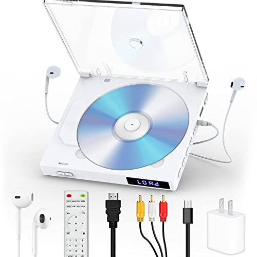 HDMI DVD Player für TV, Kompakter DVD Player HDMI mit Kopfhörer, eingebautem Lautsprecher und USB Anschluss, Region Free für NTSC/PAL Systeme, DVD Player mit HDMI RCA Kabel, Kopfhörer von MAITE