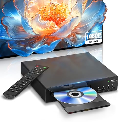Kompakter DVD-Player mit HDMI-Anschluss, Full HD 1080P DVD CD Player für TV-Unterstützung NTSC/PAL-System, integrierter USB Anschluss, Region Free DVD Players kompatibel mit Smart TV/Sound System Kompakter DVD-Player mit HDMI-Anschluss, Full HD 1080P DVD CD Player für TV-Unterstützung NTSC/PAL-System, integrierter USB Anschluss, Region Free DVD Players kompatibel mit Smart TV/Sound System von MAITE