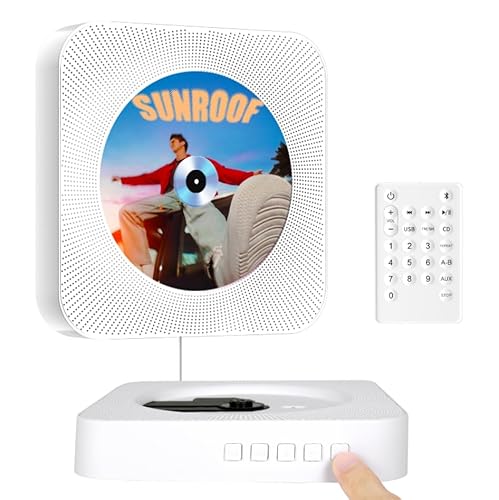 Tragbare CD-Player mit Desktop-Rack, Bluetooth-CD-Player, Radio-CD-Player für zu Hause unterstützt FM, USB-Anschluss, AUX-Eingang/Ausgang, persönlich Audio-Musikspieler mit verstellbarem Winkelgestell Tragbare CD-Player mit Desktop-Rack, Bluetooth-CD-Player, Radio-CD-Player für zu Hause unterstützt FM, USB-Anschluss, AUX-Eingang/Ausgang, persönlich Audio-Musikspieler mit verstellbarem Winkelgestell von MAITE