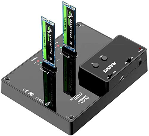 MAIWO K3015P M.2 NVME SSD Festplattenduplikator,USB 3.1 Gen2 Type-C Werkzeuglose Dualschacht Dockingstation, für M-Key / B & M-Key PCIe M.2 NVMe SSD, Unterstützt 10Gbps Offline Clone Duplicator von MAIWO