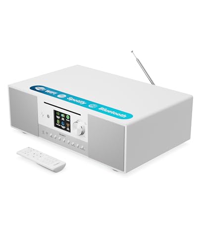 Internetradio mit CD Player & Bluetooth | 120W 2.1 Stereo DAB Radio mit Eingebauter Subwoofer | Internetradio WLAN mit Spotify Connect, Podcasts, FM | Farbdisplay | Majority Quadriga Internet Radio Internetradio mit CD Player & Bluetooth | 120W 2.1 Stereo DAB Radio mit Eingebauter Subwoofer | Internetradio WLAN mit Spotify Connect, Podcasts, FM | Farbdisplay | Majority Quadriga Internet Radio von MAJORITY