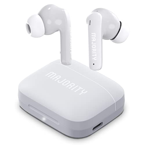 Majority Kabellose Ohrhörer mit Bluetooth 5.3, IPX7 wasserdicht, 30 Stunden Akkulaufzeit, Touch-Steuerungen, USB-C, True 1 Wireless TWS, Schnellladung Bluetooth-Kopfhörer für Arbeit, Studium, Übung von MAJORITY