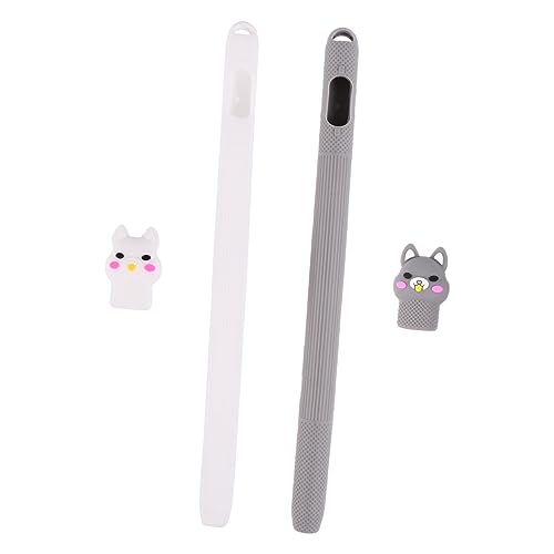 MAJORMENCH 2Stücke Silikon Stylus Stift Schutzhülle Kompatibel mit Pencil Graue Weiße Ausführung Robustes Langlebiges Material Tragbar Komfortabel Perfektes MAJORMENCH 2Stücke Silikon Stylus Stift Schutzhülle Kompatibel mit Pencil Graue Weiße Ausführung Robustes Langlebiges Material Tragbar Komfortabel Perfektes von MAJORMENCH