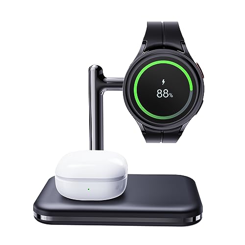 MAKAQI 2 in 1 Ladestation für Samsung Uhr und Ohrhörer, Faltbare Uhr Ladestation Kompatibel mit Galaxy Watch 6/6 Classic/Watch 5/5 Pro/5 Classic/4/3/Active 2/1 Galaxy Buds 2/2Pro/Live von MAKAQI